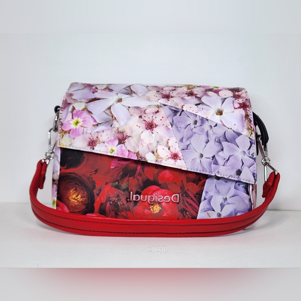 Desigual Patchwork Floral Slingbag *Red/Purple* E… - image 1
